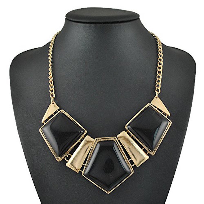 P&P Jewelry New 5Colors Options Geometry Design Choker necklaces pendants Statement Chunky Jewelry charm holder necklace gold
